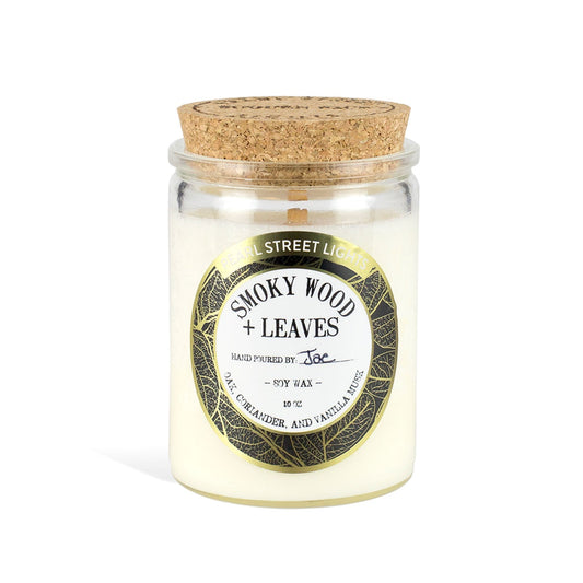 Smoky Wood + Leaves Candle - Pearl Street Lights