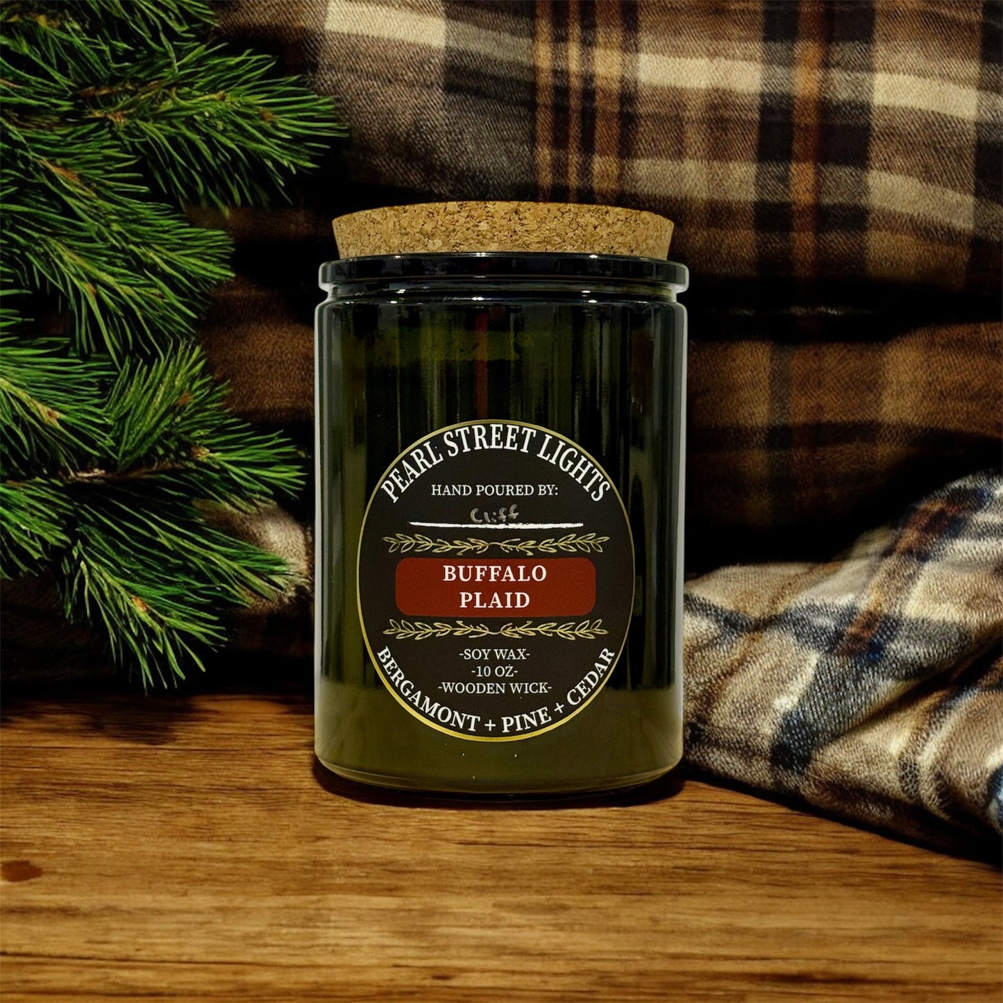 Buffalo Plaid Candle