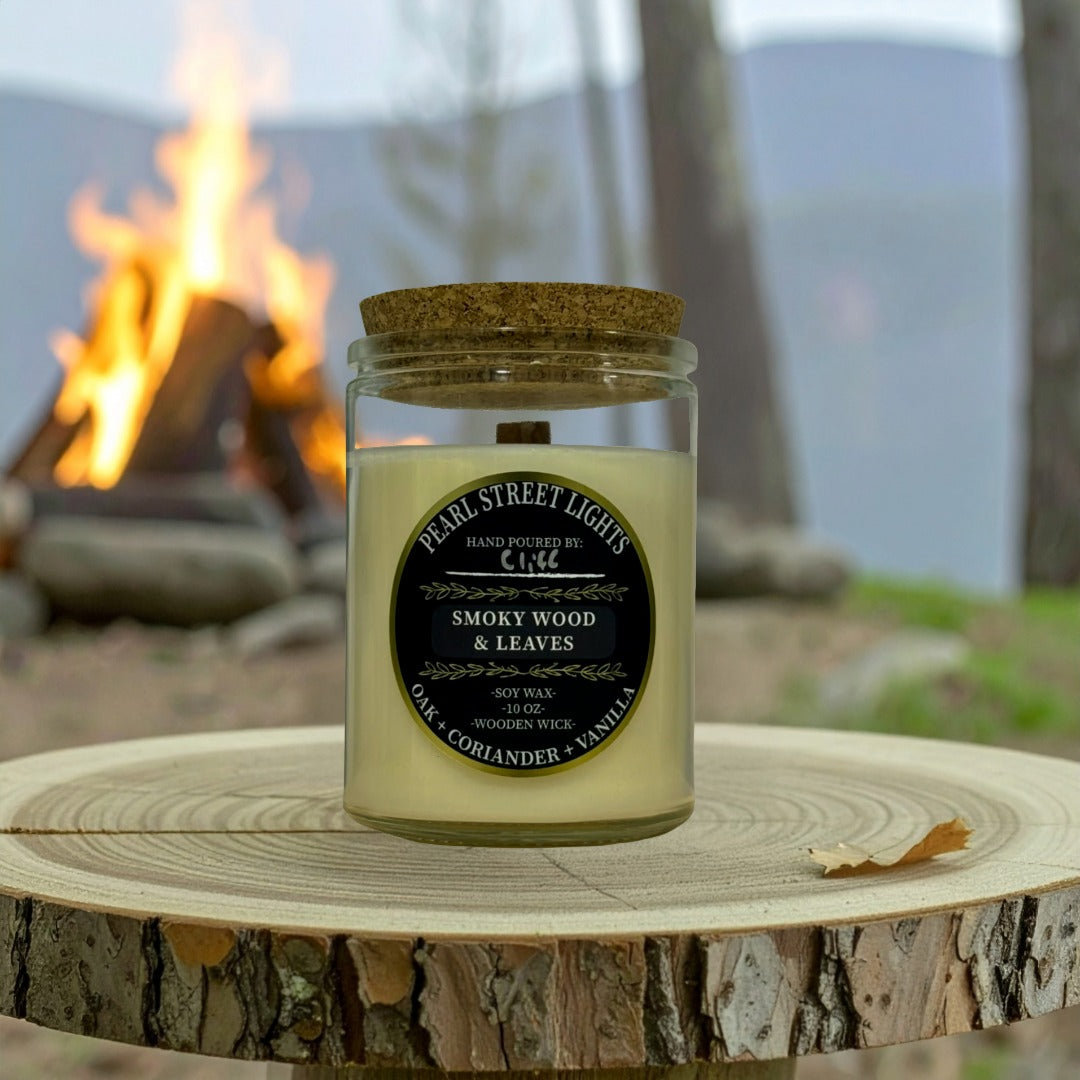 Smoky Wood + Leaves Candle