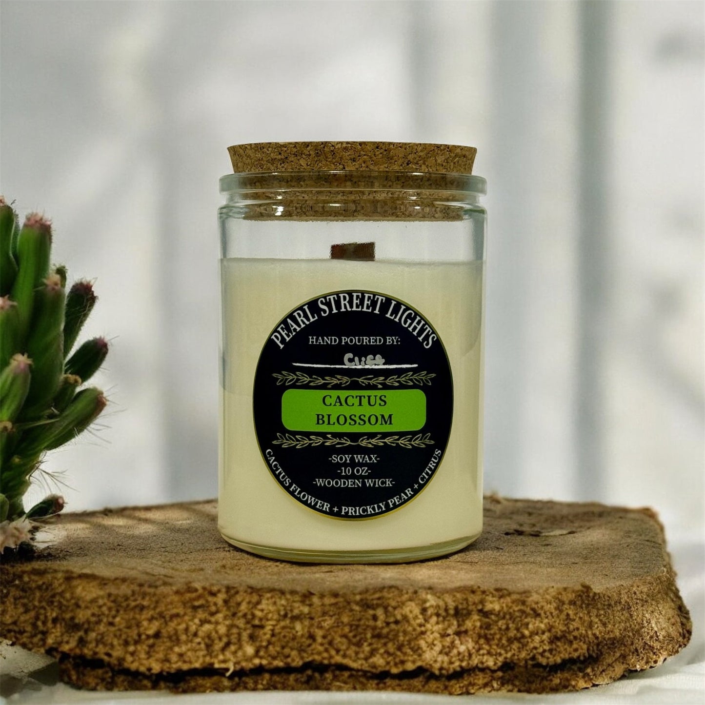 Cactus Blossom Candle - Pearl Street Lights