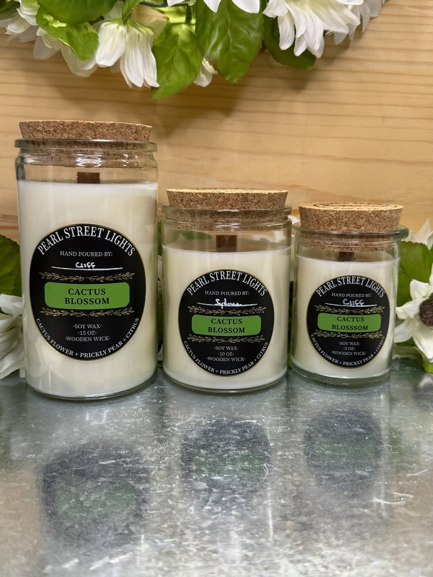 Cactus Blossom Candle - Pearl Street Lights