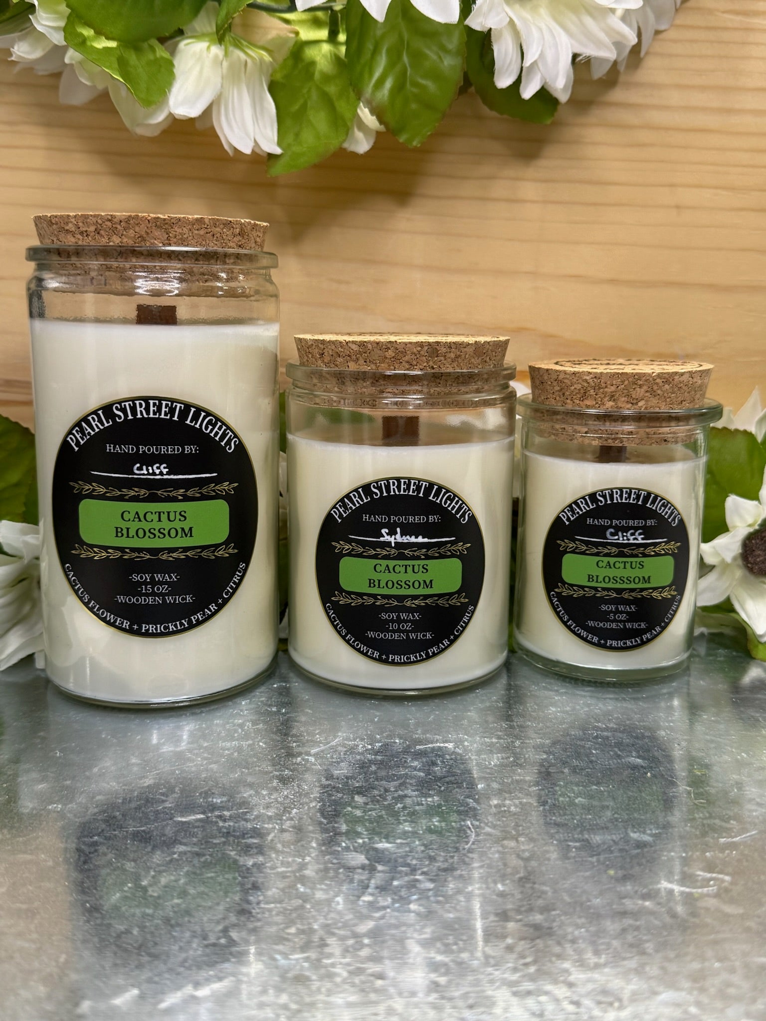 Cactus Blossom Candle - Pearl Street Lights