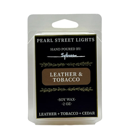 Leather + Tobacco - Soy Wax Melts - Pearl Street Lights