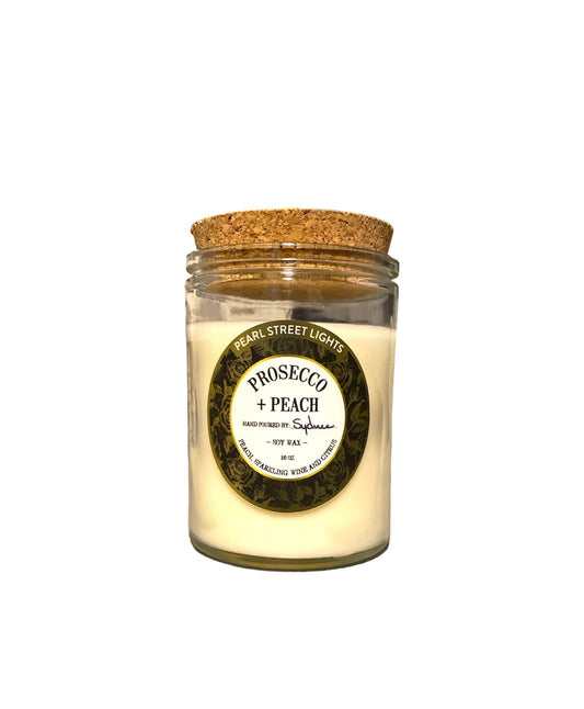 Prosecco + Peach Candle - Pearl Street Lights