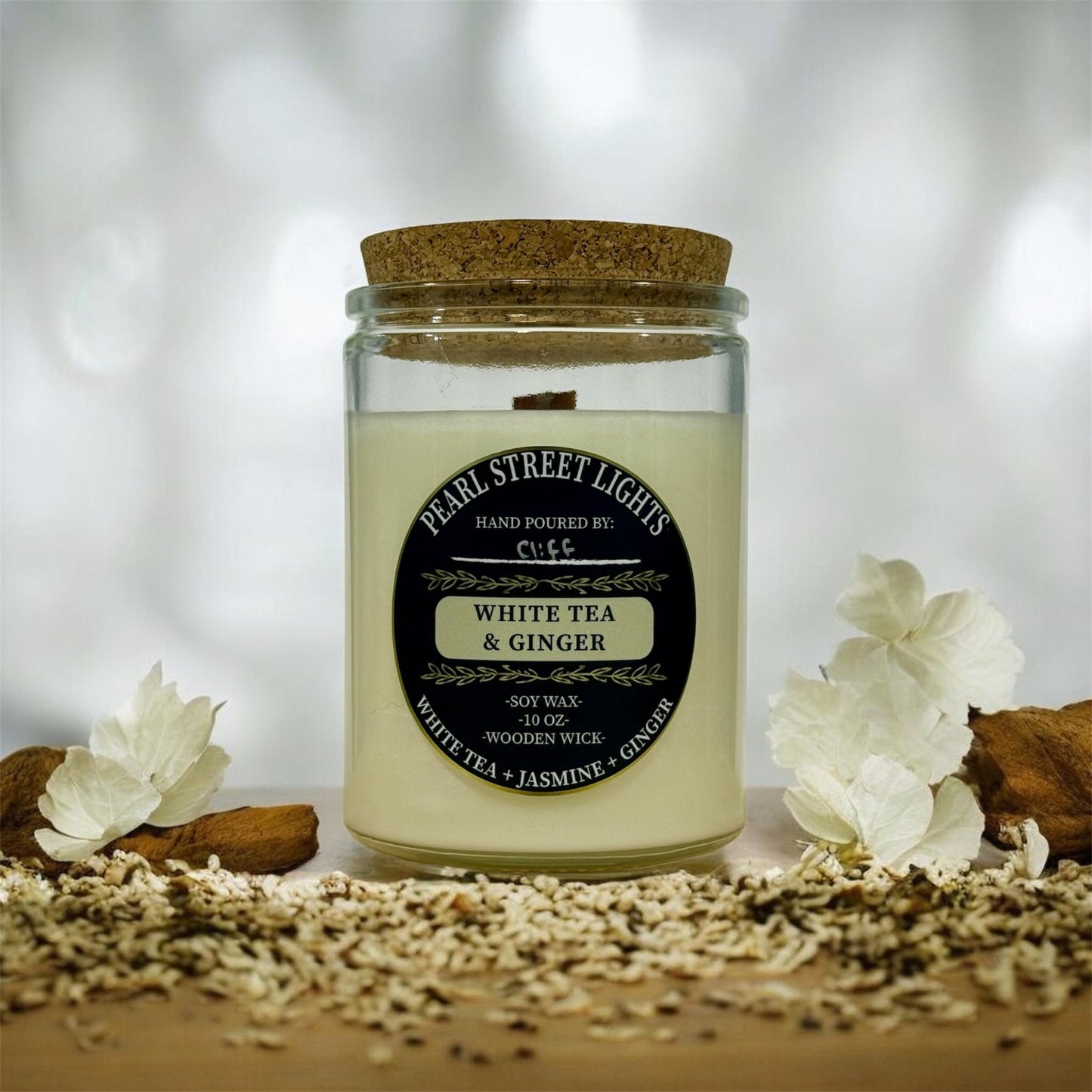 White Tea + Ginger Candle - Pearl Street Lights
