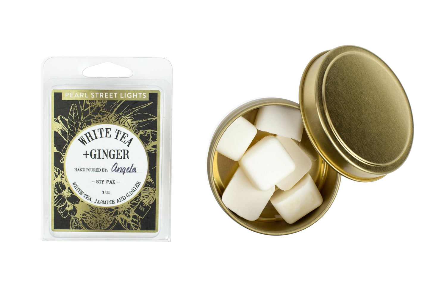White Tea + Ginger Wax Melts - Pearl Street Lights
